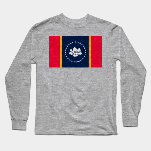 State flag of Mississippi Long Sleeve T-Shirt by Enzwell